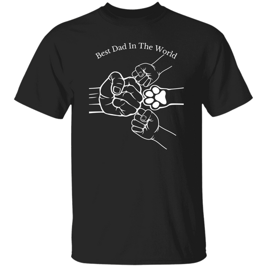 Best Dad In The World, Fist Bump With 2 Kids And A Pet 2 Apparel