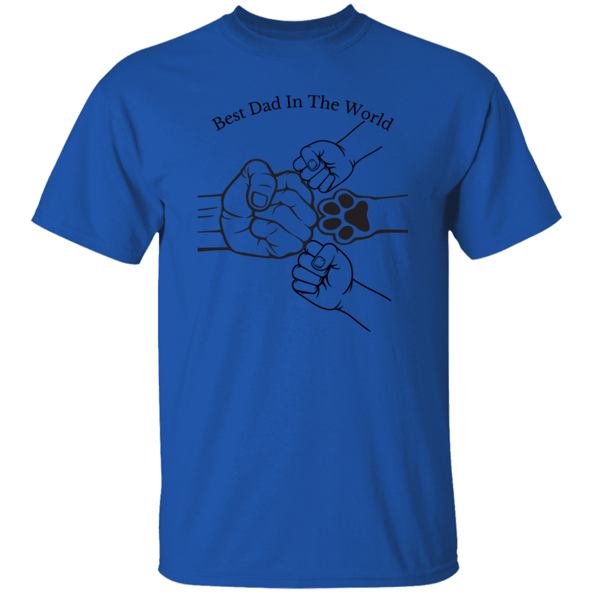 Best Dad In The World, Fist Bump With 2 Kids And A Pet Apparel