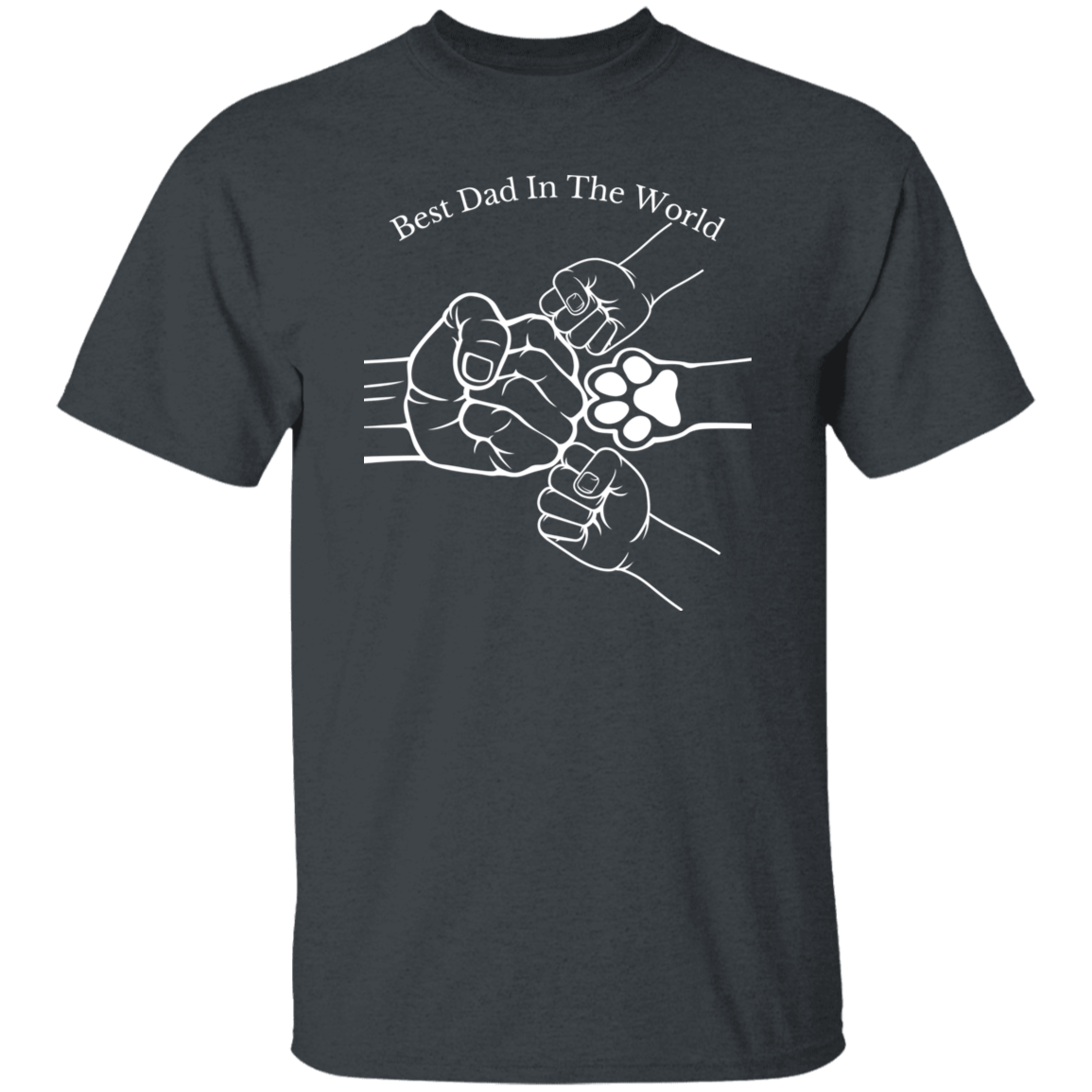 Best Dad In The World, Fist Bump With 2 Kids And A Pet 2 Apparel
