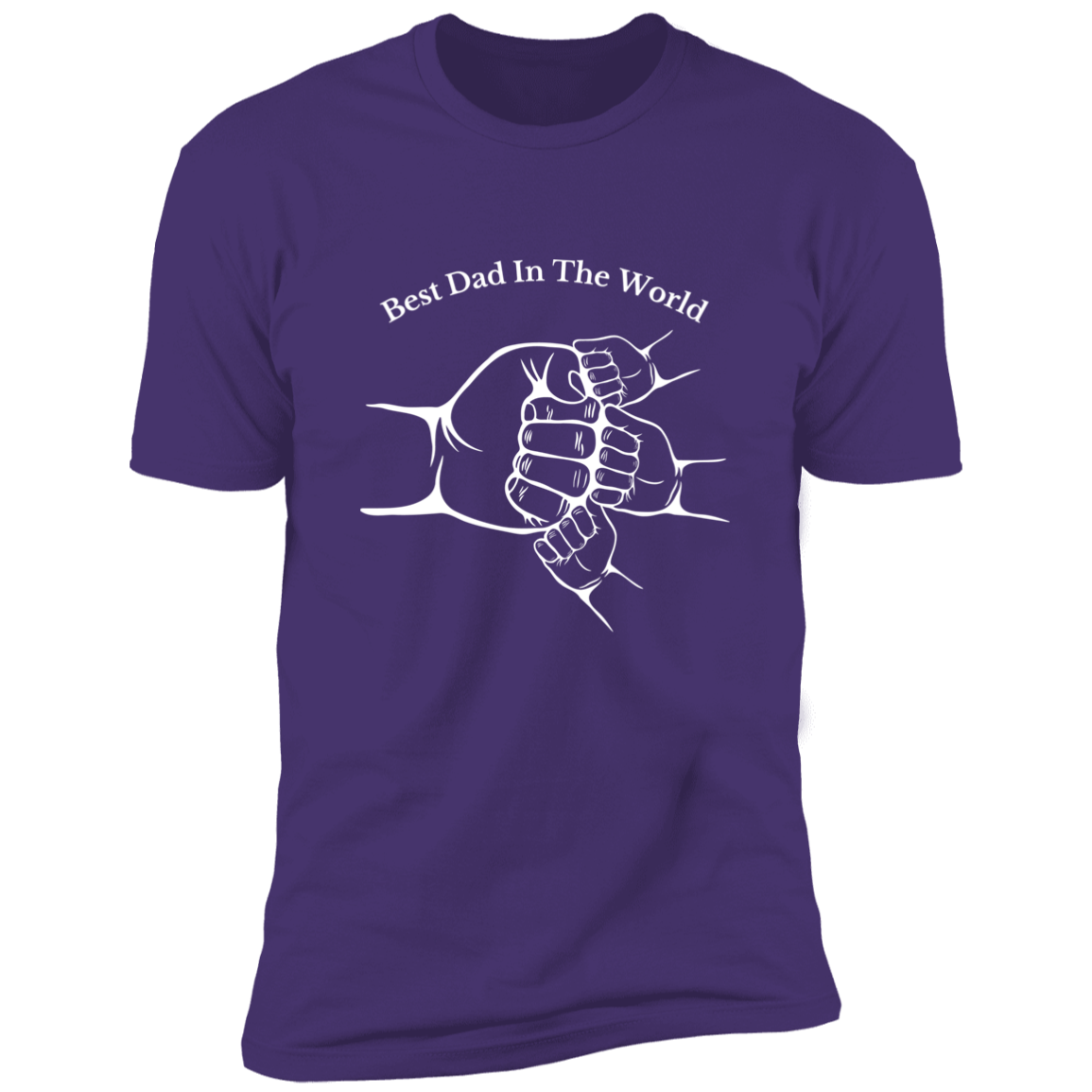 Purple Shirt Short Sleeve -3 Fist Bump, Best Dad In The World