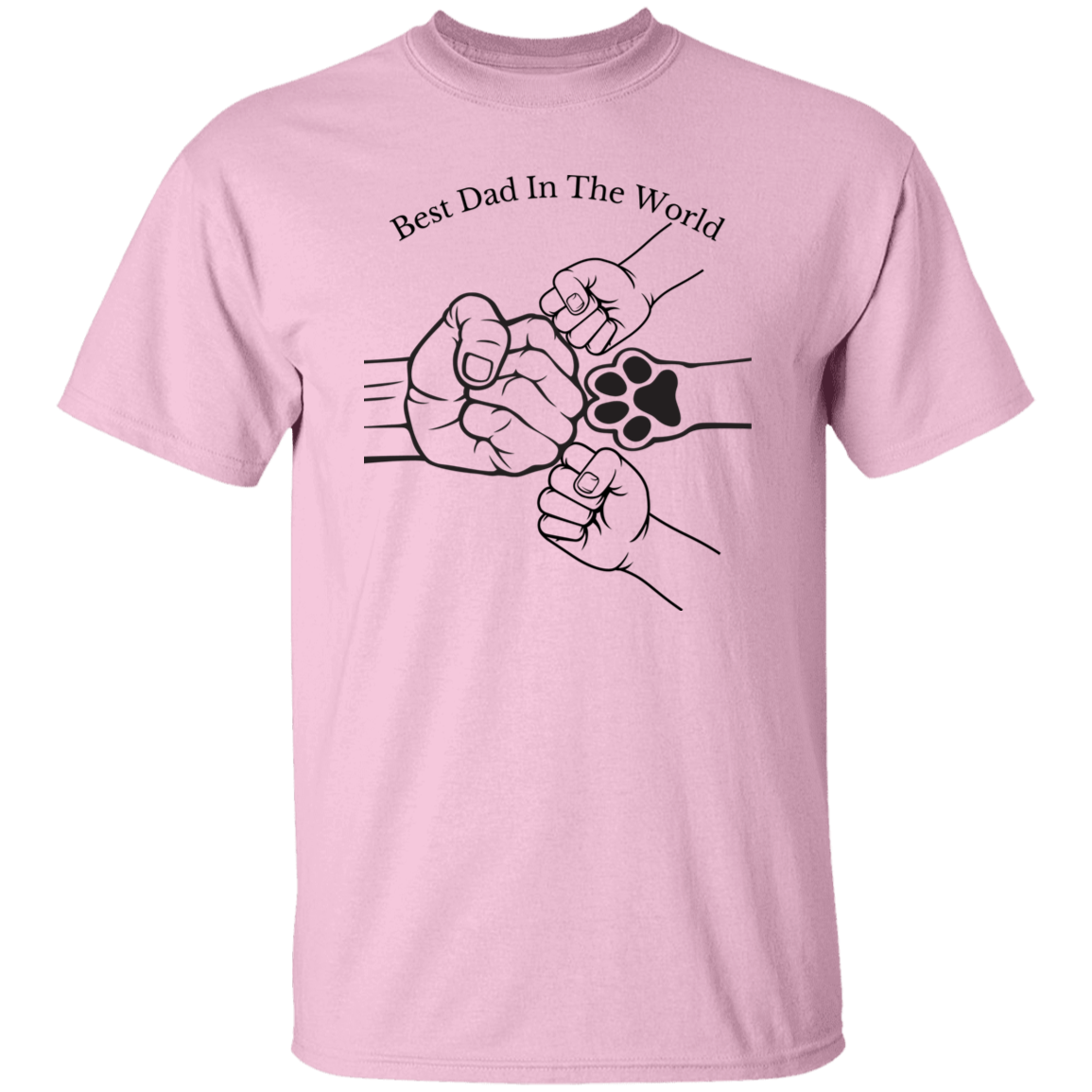 Best Dad In The World, Fist Bump With 2 Kids And A Pet Apparel