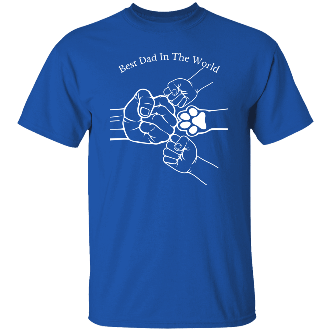 Best Dad In The World, Fist Bump With 2 Kids And A Pet 2 Apparel
