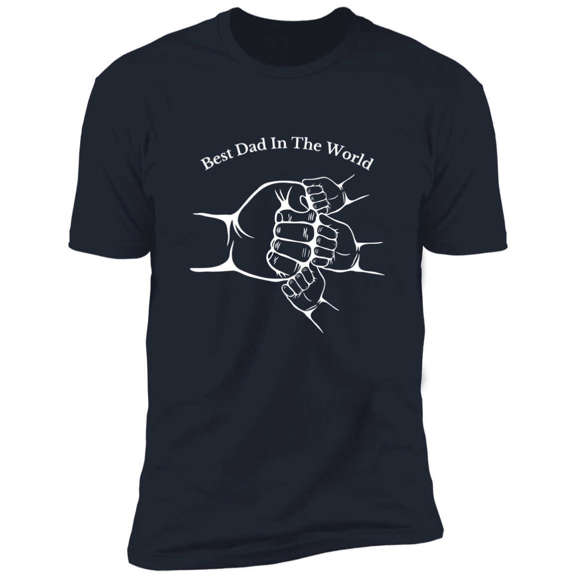 Midnight Navy Shirt Short Sleeve -3 Fist Bump, Best Dad In The World