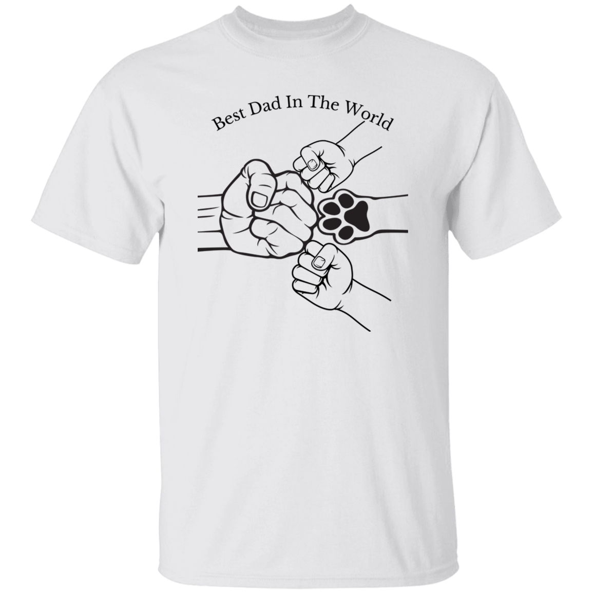 Best Dad In The World, Fist Bump With 2 Kids And A Pet Apparel