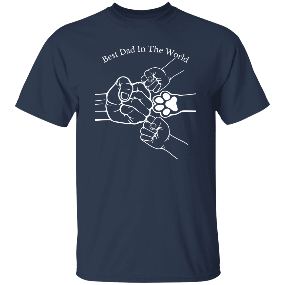 Best Dad In The World, Fist Bump With 2 Kids And A Pet 2 Apparel