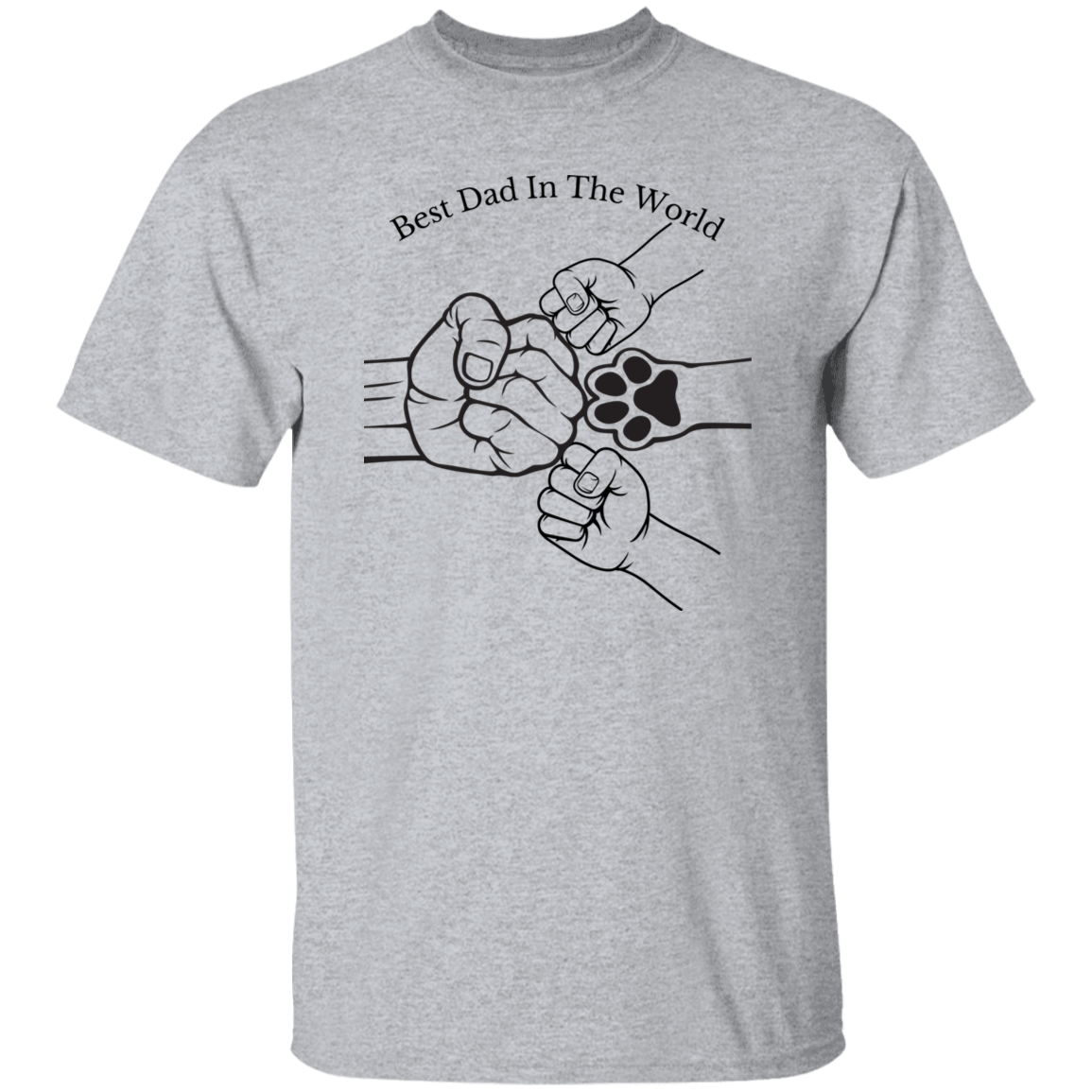 Best Dad In The World, Fist Bump With 2 Kids And A Pet Apparel