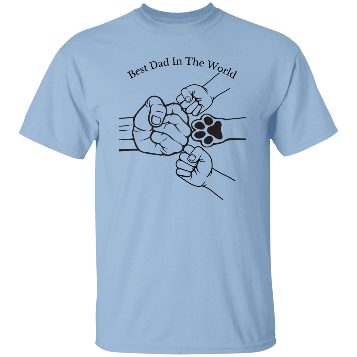 Best Dad In The World, Fist Bump With 2 Kids And A Pet Apparel