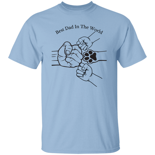 Best Dad In The World, Fist Bump With 2 Kids And A Pet Apparel