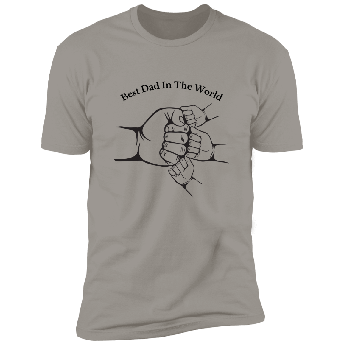 Light Grey Shirt Short Sleeve -Fist Bump, Best Dad In The World