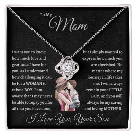 To My Mom, Love and Gratitude - Love Knot Necklace.