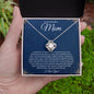 To My Beautiful Mom - Thank You For Everything You've Done For Me - Love Knot Necklace