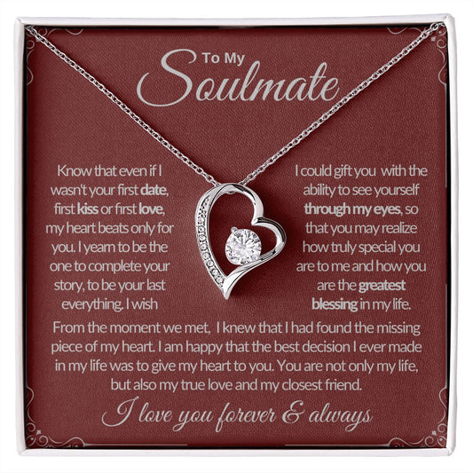 To My Soulmate - I Love You Forever & Always - Forever Love Necklace