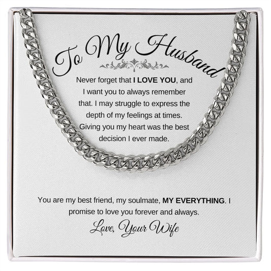 To My Husband - Cuban Link Chain