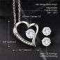 To My Beautiful Daughter - You Are Brave And Strong - Forever Love Necklace and Cubic Zirconia Earring Set