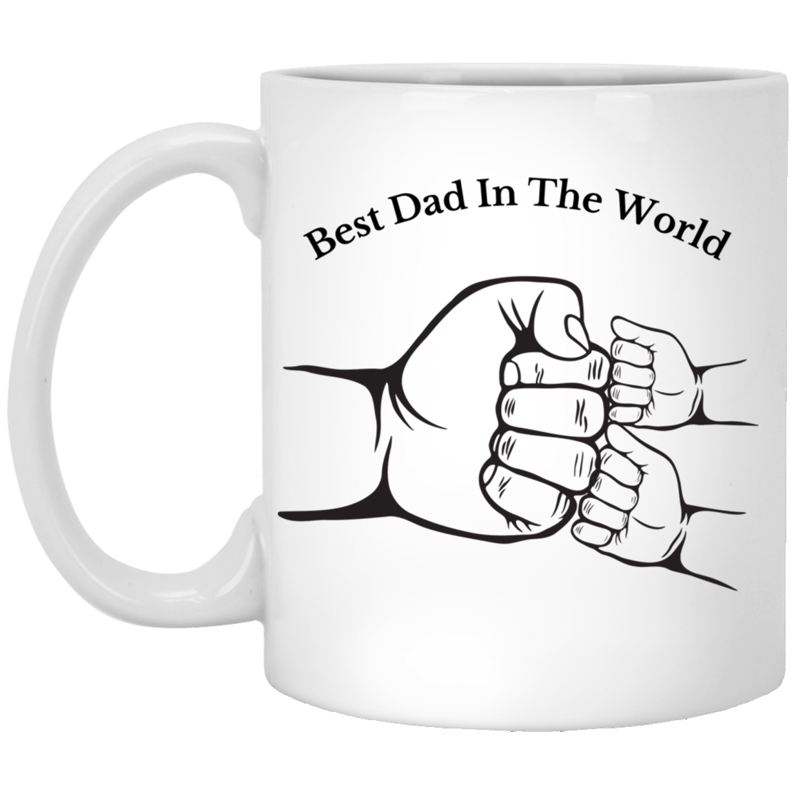 Best Dad In The World, Fist Bump With Two Kids Mug