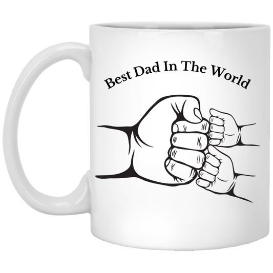 Best Dad In The World, Fist Bump With Two Kids Mug