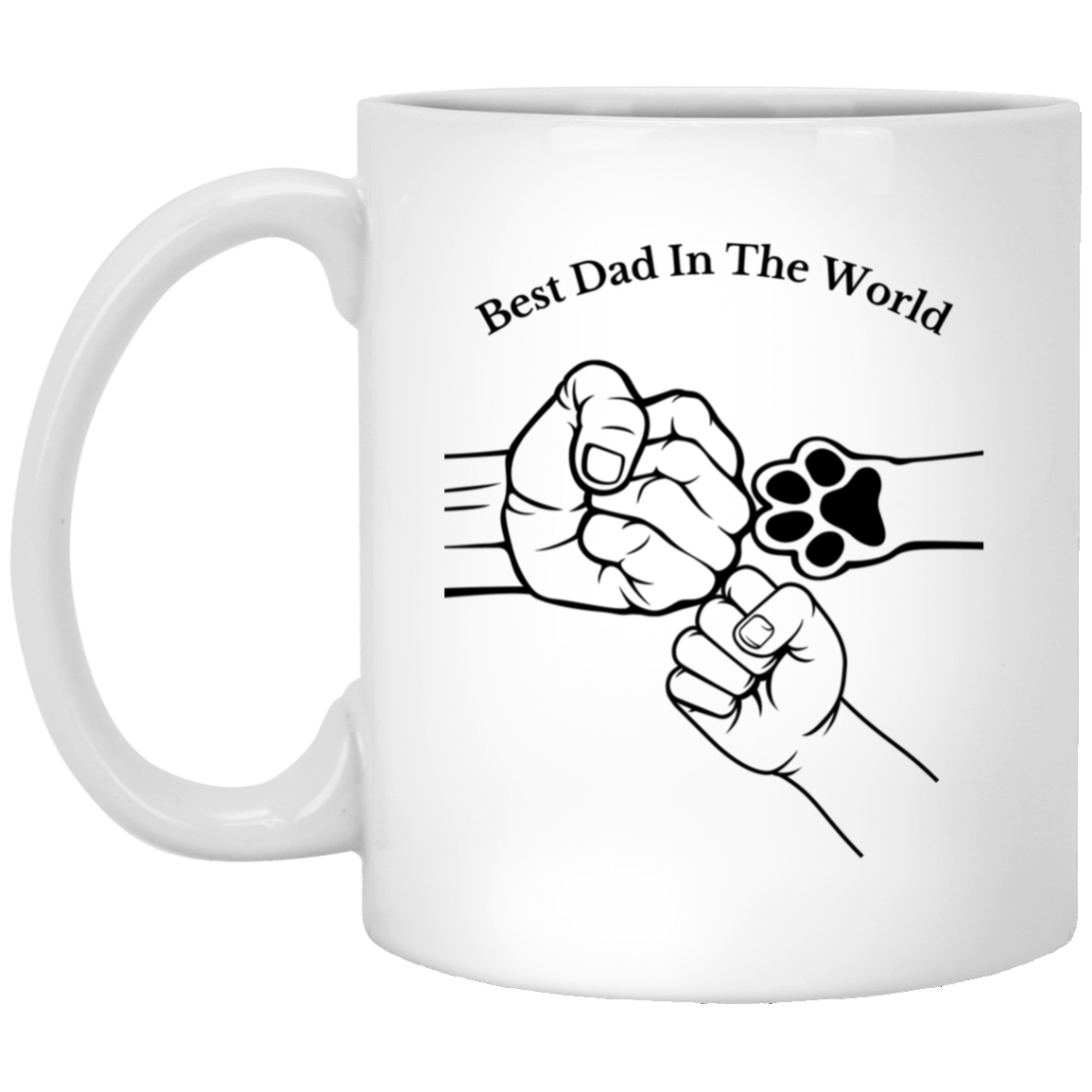 Best Dad In The World, Fist Bump With Kid And Pet Mug