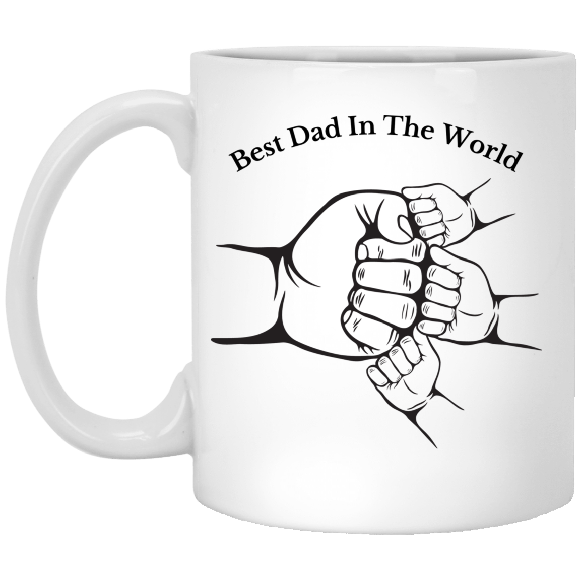 Best Dad In The World, Fist Bump With Three Kids Mug