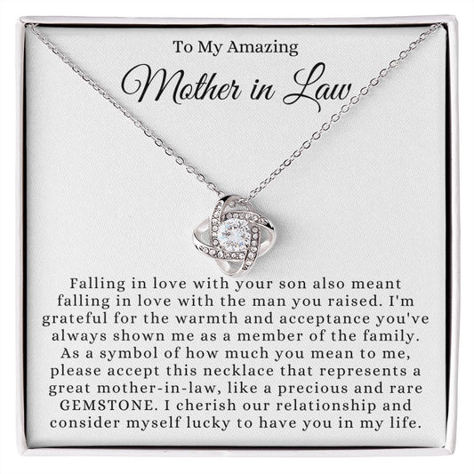 To My Amazing Mother in Law - Falling in Love With Your Son - Love Knot Necklace