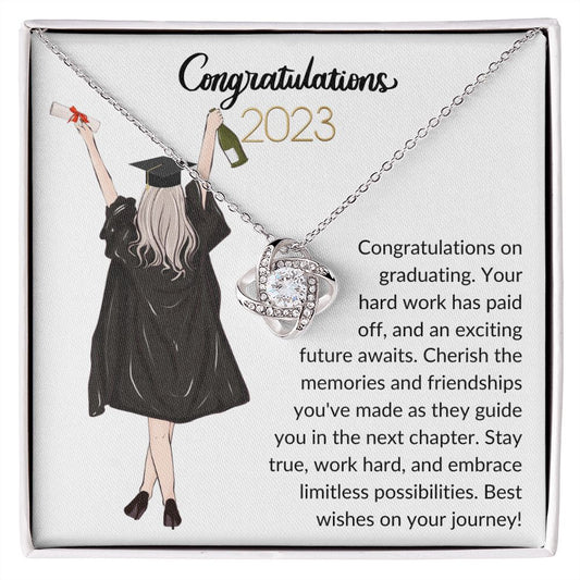 Graduation - Best Wishes On Your Journey - Love Knot Necklace