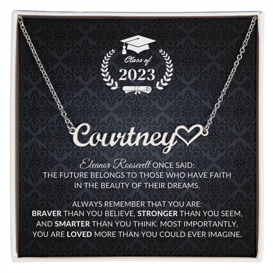 Graduation - Always remember - Heart Name Necklace