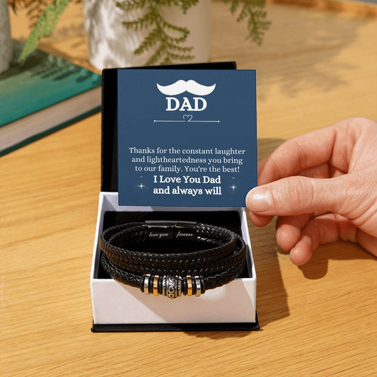 Dad, Thanks For The Constant Laughter - Men's "Love You Forever" Bracelet