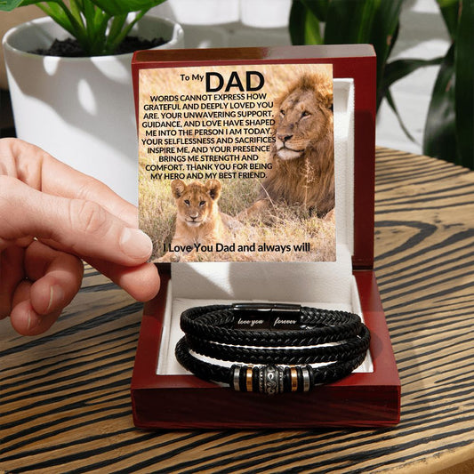 To My Dad - Your Love Have Shaped Me Into The Person I Am Today - Men's "Love You Forever" Bracelet