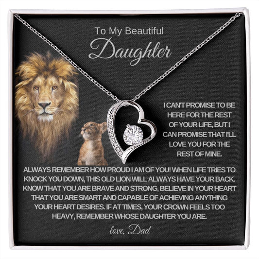 To My Beautiful Daughter - You Are Brave And Strong - Forever Love Necklace